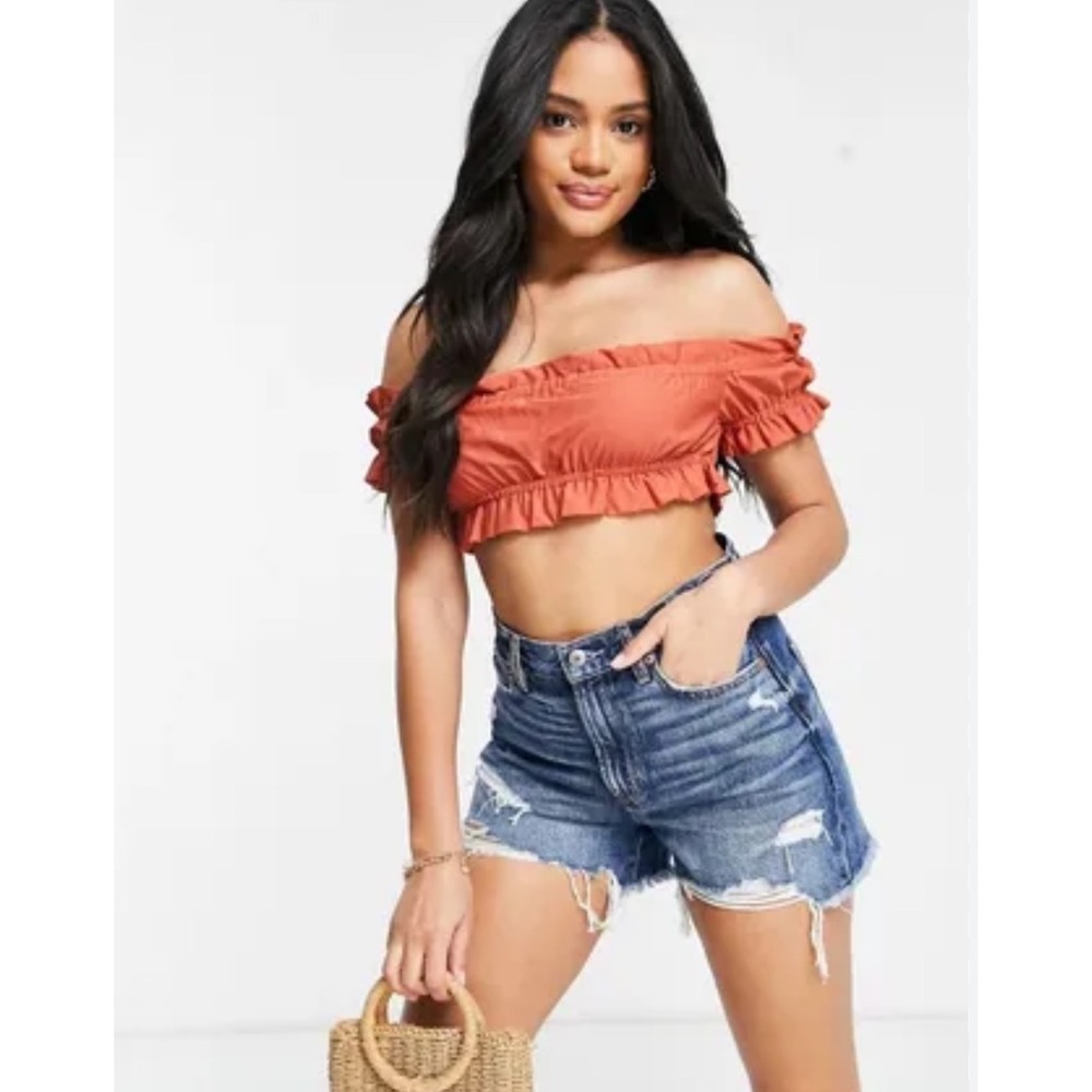 Juicy couture top women's size medium off the shoulder peasant burnt orange